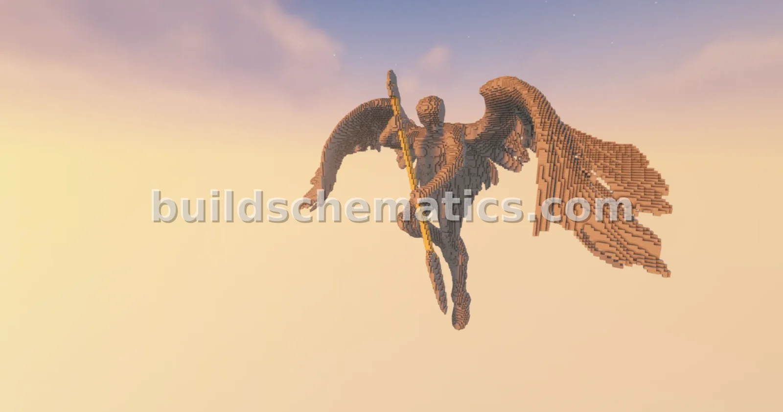 Spear Angel Statue Minecraft Build — view 4