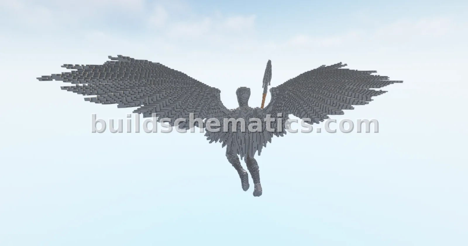 Spear Angel 2 Statue Minecraft Sculpture — view 4