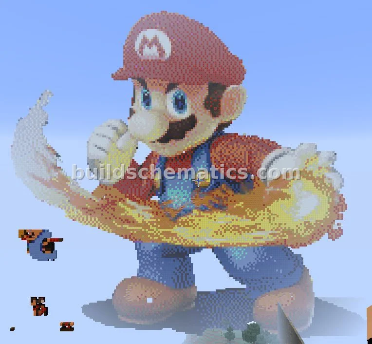 Super Mario Pixel Art Statue