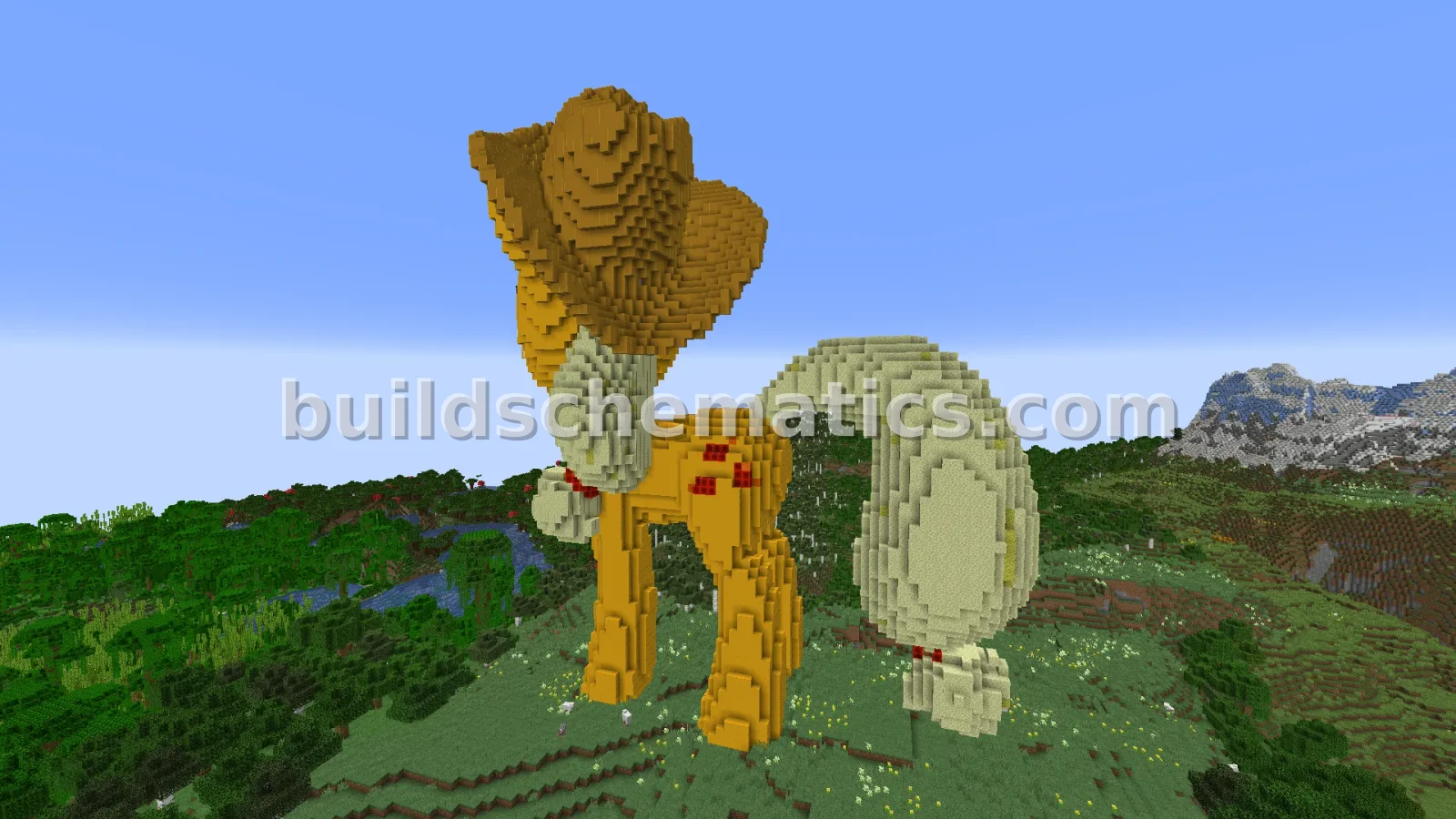 Minecraft Applejack Statue Build — view 4