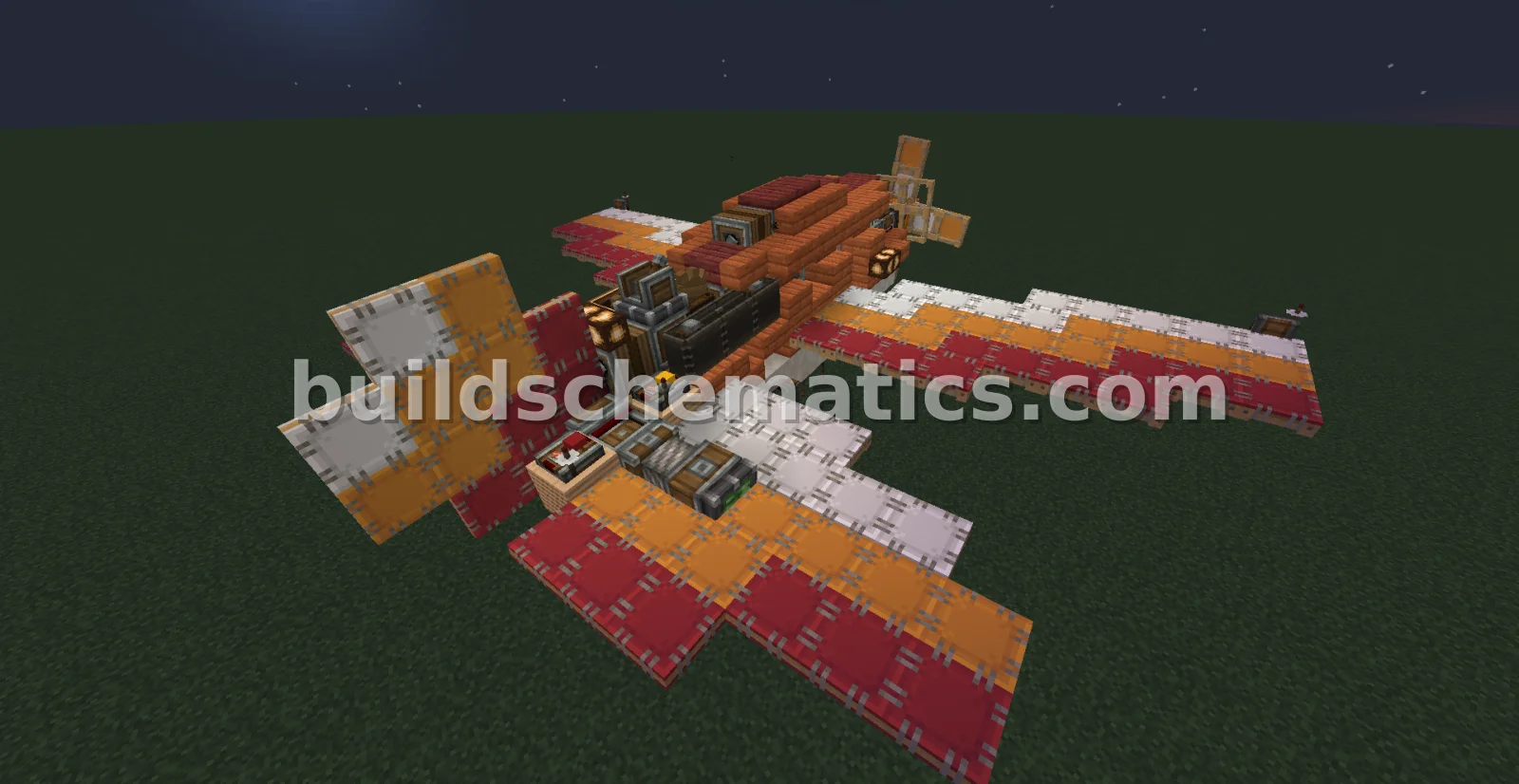 Orange Propeller Plane — view 3
