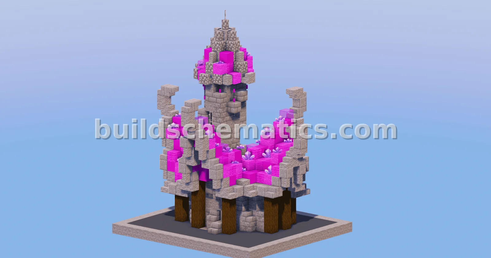 Medieval Fantasy House With Magenta Accents