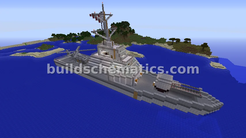 Large Cannon Destroyer Ship with Helipad — view 4