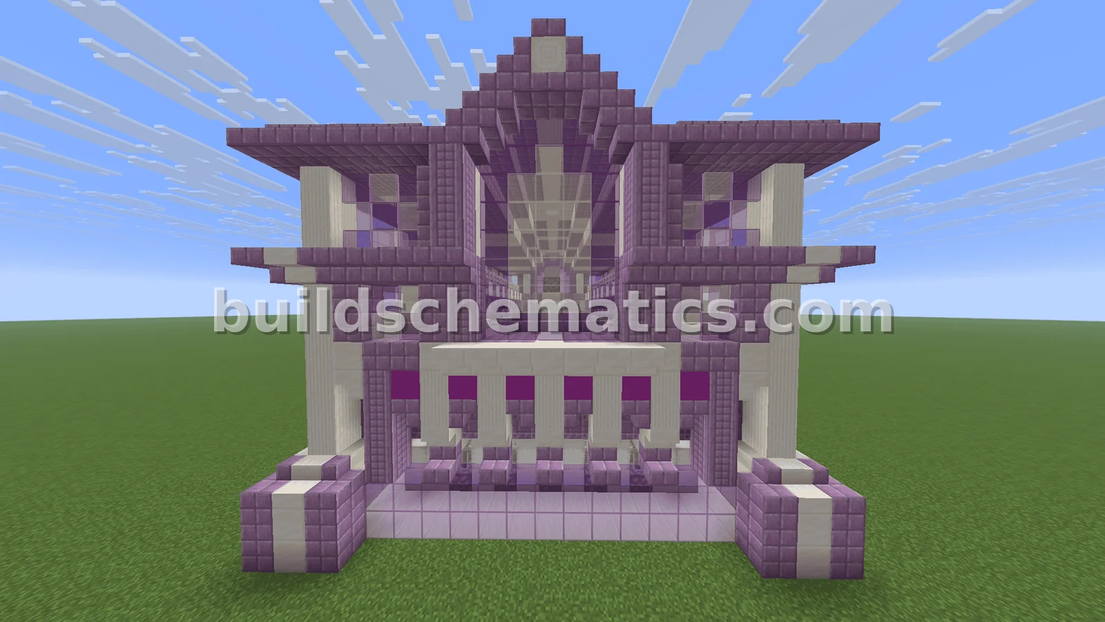 Elegant Purple White Trading Hall — view 3