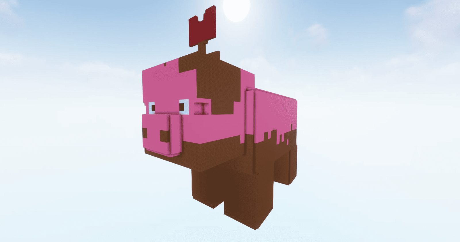 3D Pig Mud Statue Minecraft Schematic Download