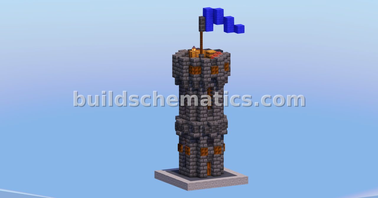 Compact Gothic Medieval Watchtower with Interior — view 4
