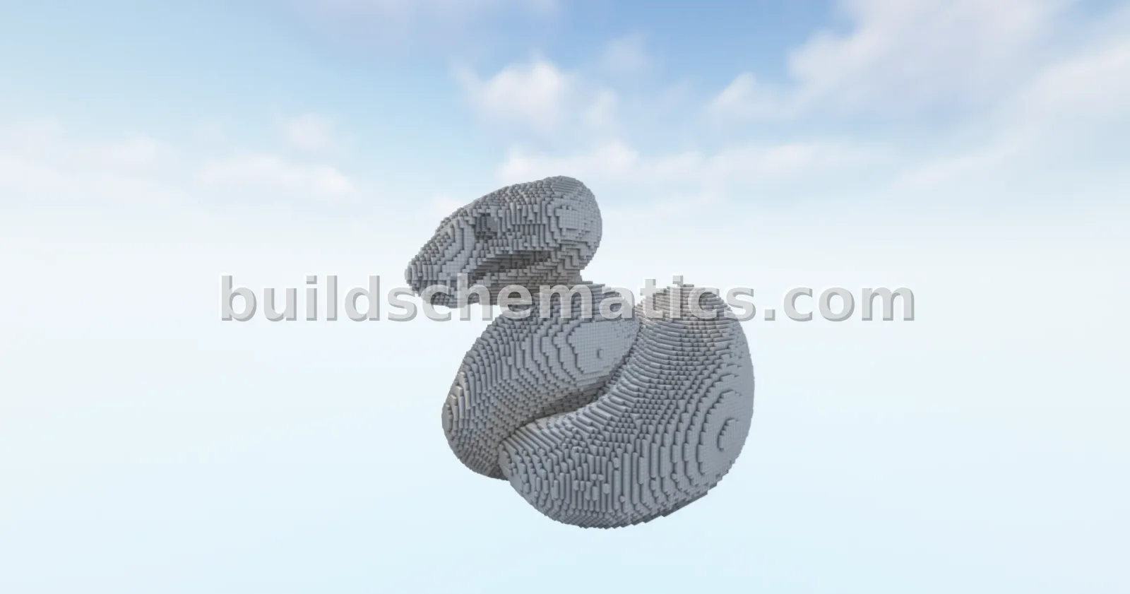 Minecraft White Snake Statue — view 2