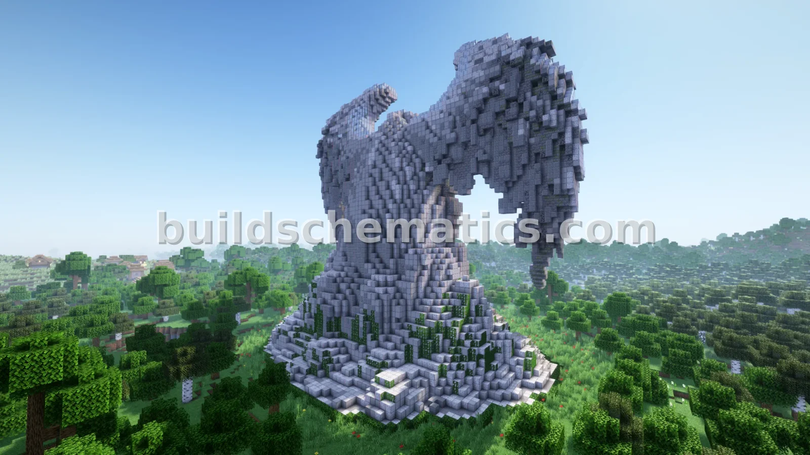 Angel Wings Elysium Nether Portal Statue Build — view 3