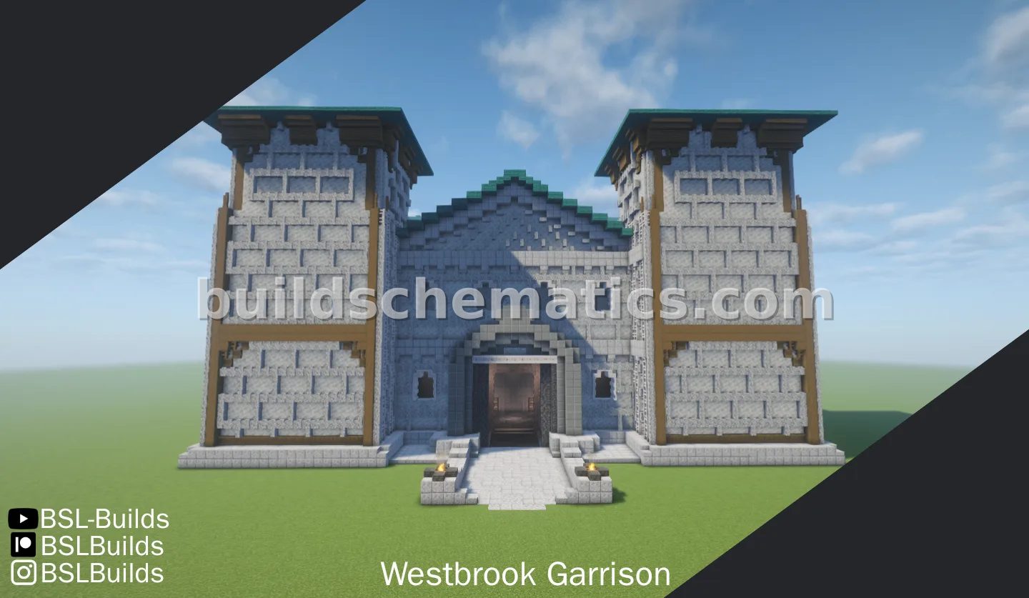 Blue Roof Human Keep Minecraft Structure — view 2