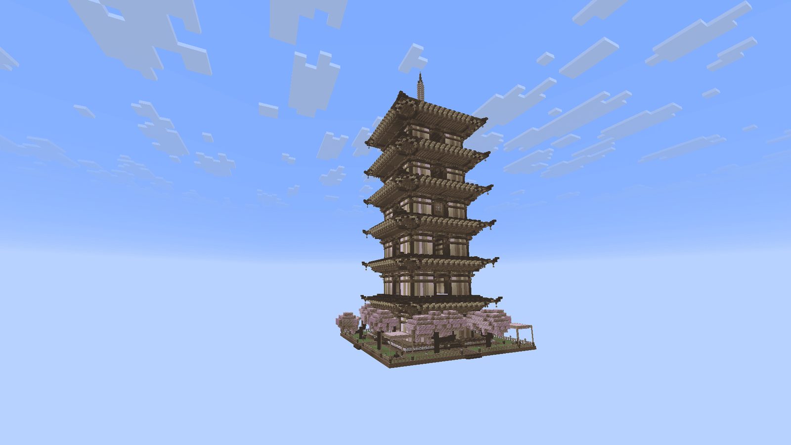 Japanese Tower Iron Farm with Automated Crafting