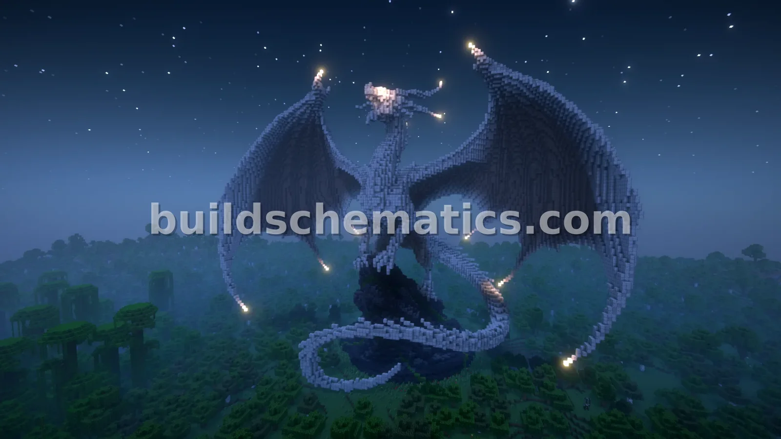 Alabaster Dragon Statue - Large Minecraft Sculpture — view 3