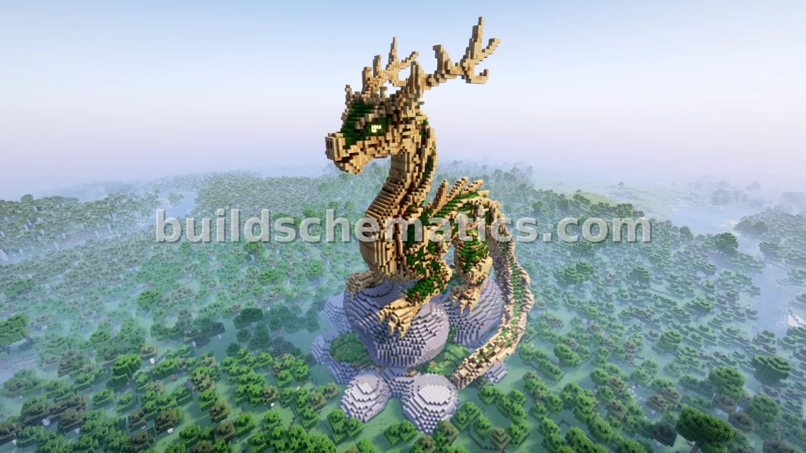 Forest Dragon Statue Mega Build — view 2