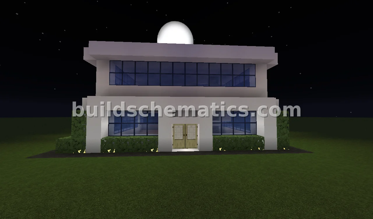 Modern Two-Story House With Pond