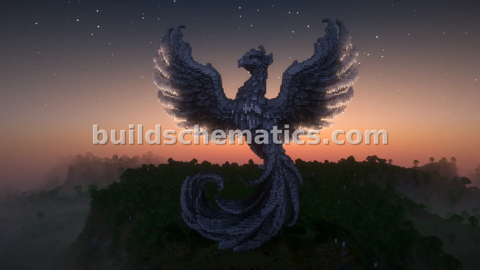Majestic Phoenix Statue Minecraft Build — view 3