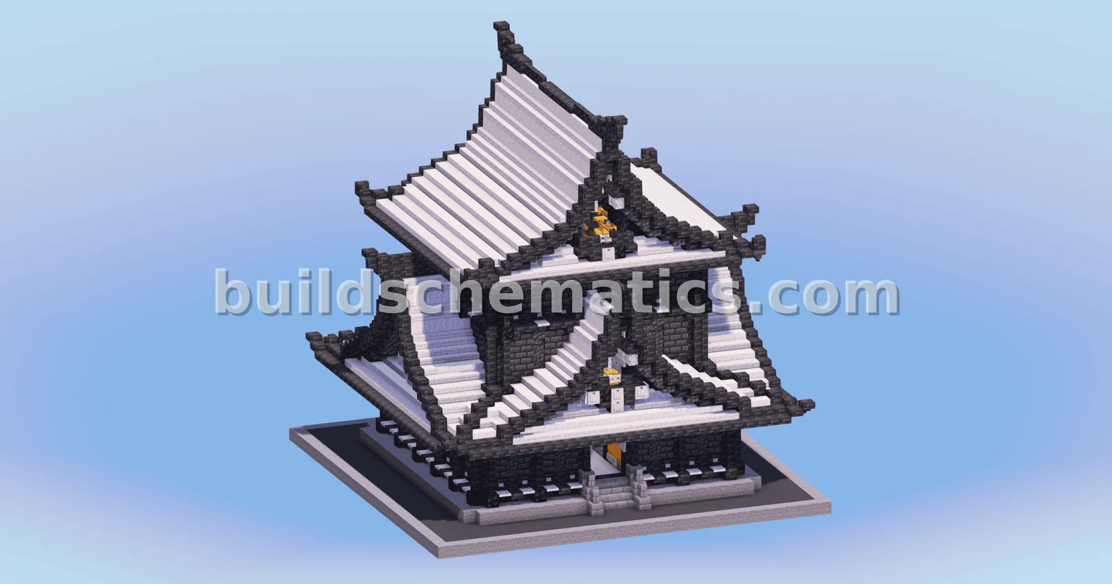 Pale Oak Japanese Temple Structure