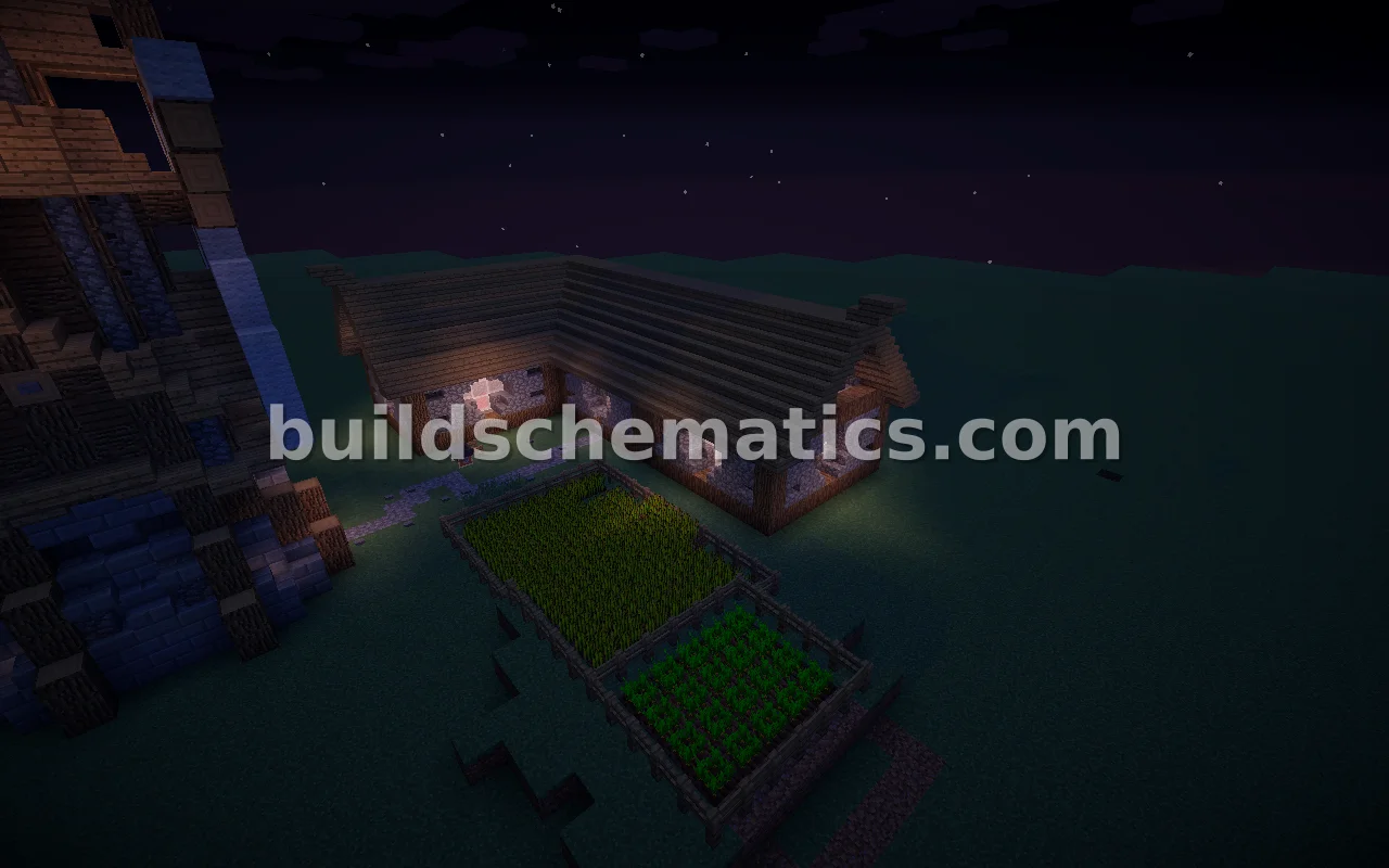 Medieval Farmhouse With Windmill — view 2