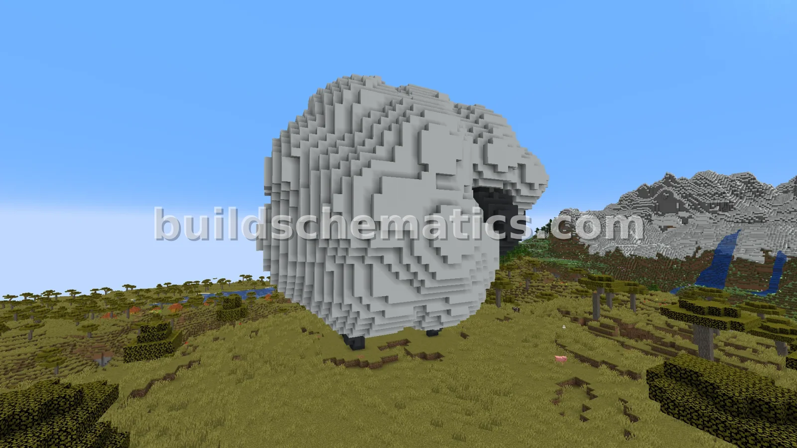 Large Minecraft Sheep Statue — view 3