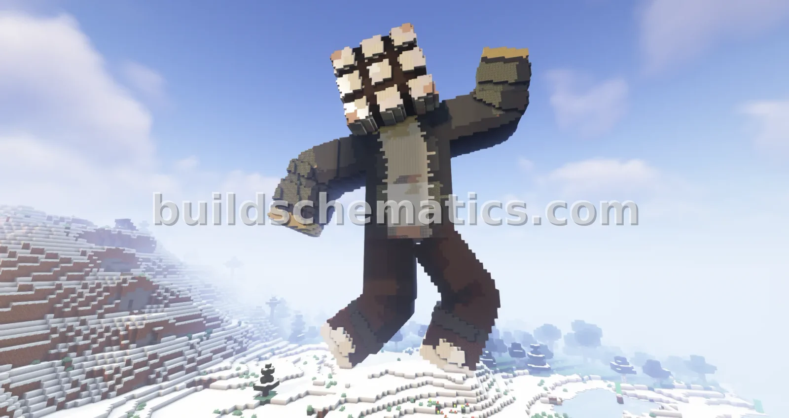 Minecraft Cubic Head Skin Statue 120 Height