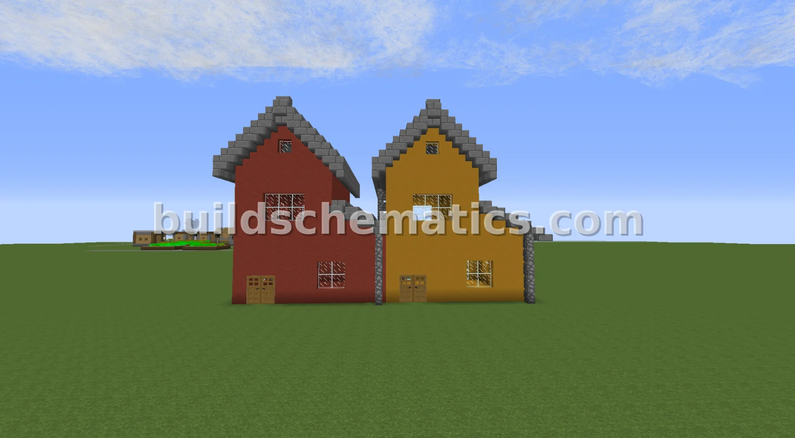 Red And Yellow Twin Homes