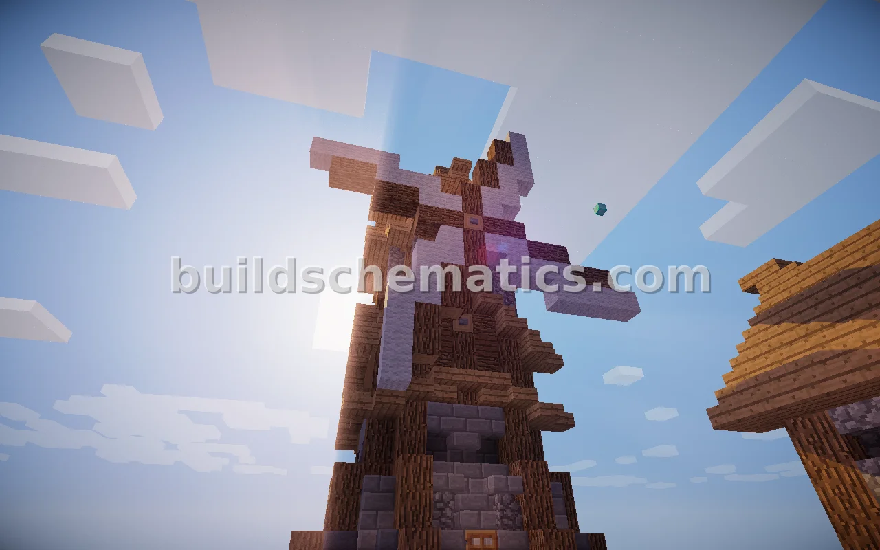 Medieval Farmhouse With Windmill — view 3
