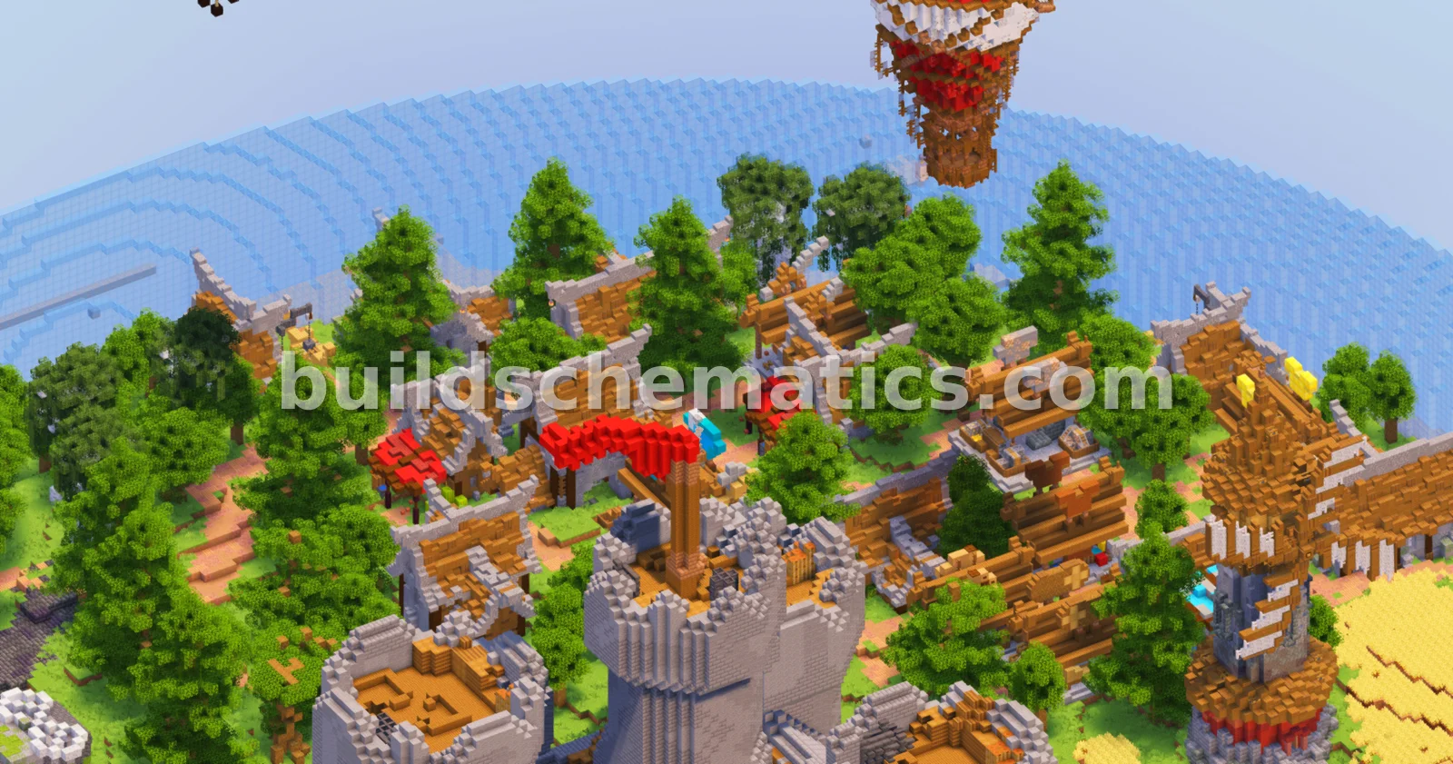 Four Biomes City 250x250 Blocks Medieval Castle — view 5