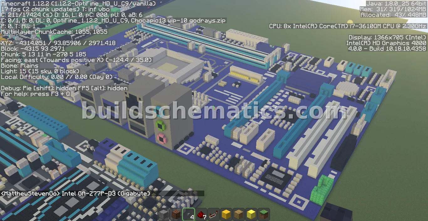 Gigabyte Z77P-D3 Motherboard Pixel Art