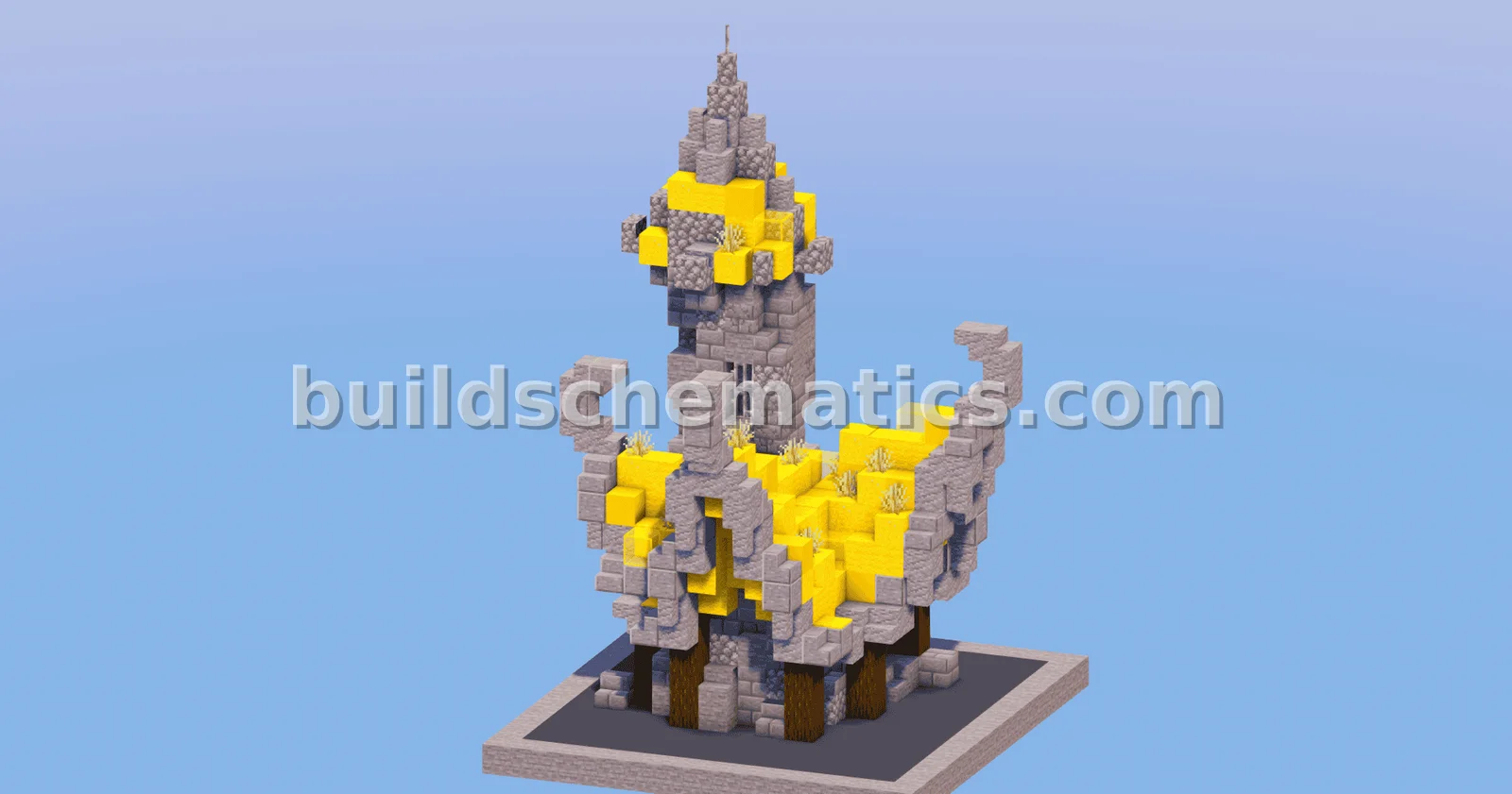 Yellow Medieval Fantasy House With Water