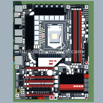 ASUS ROG P55 Maximus III Extreme Motherboard Pixel Art — view 2