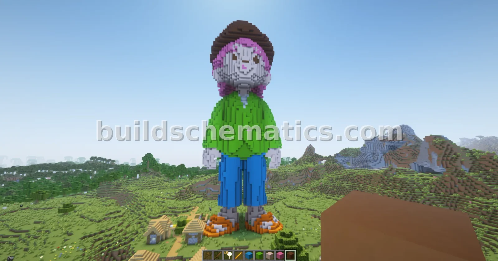 Minecraft Boy Hat Statue Decoration — view 3