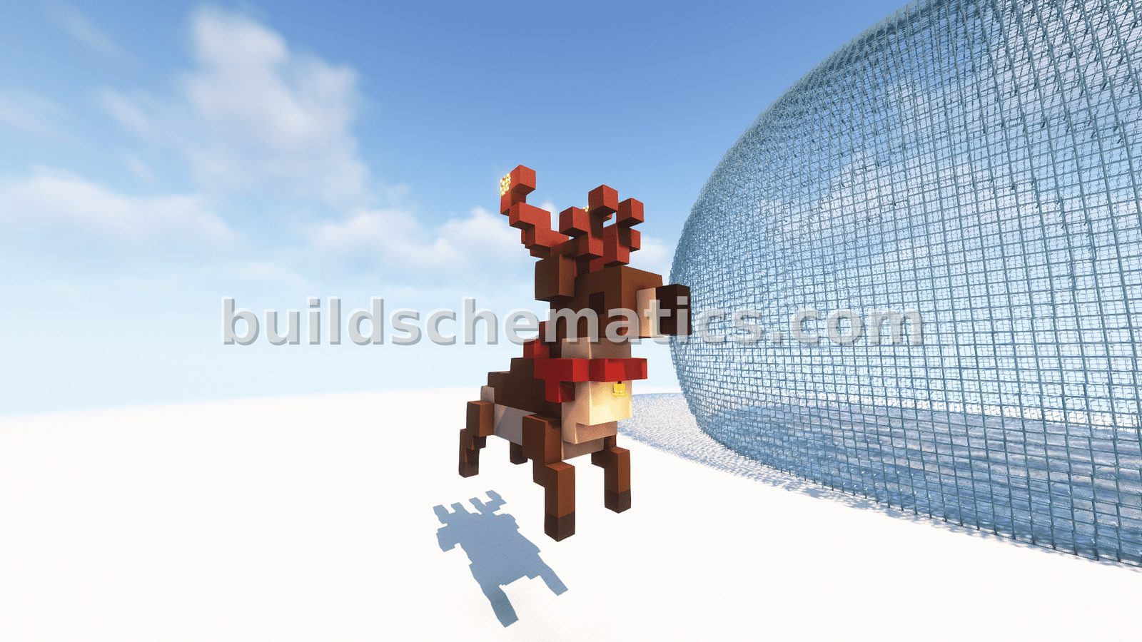 Cute Christmas Reindeer Statue — view 3