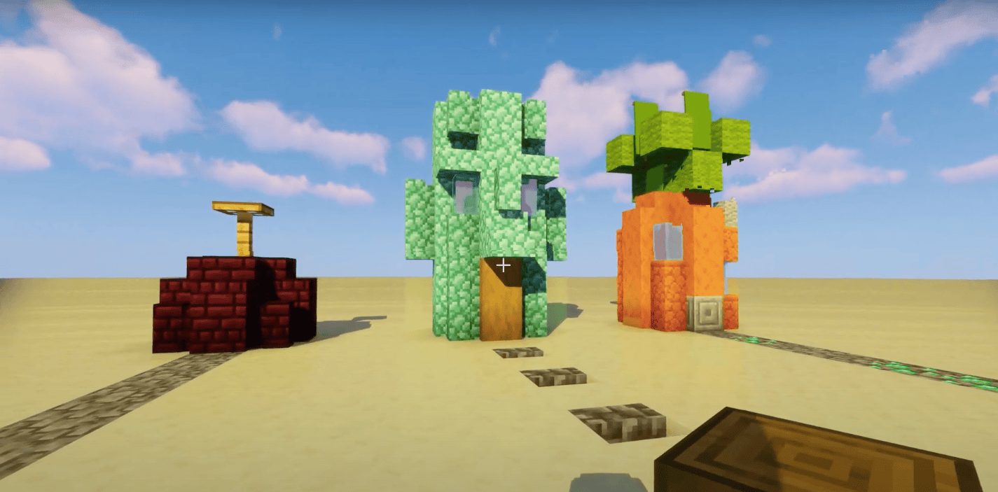Bikini Bottom Houses: SpongeBob, Squidward, Patrick