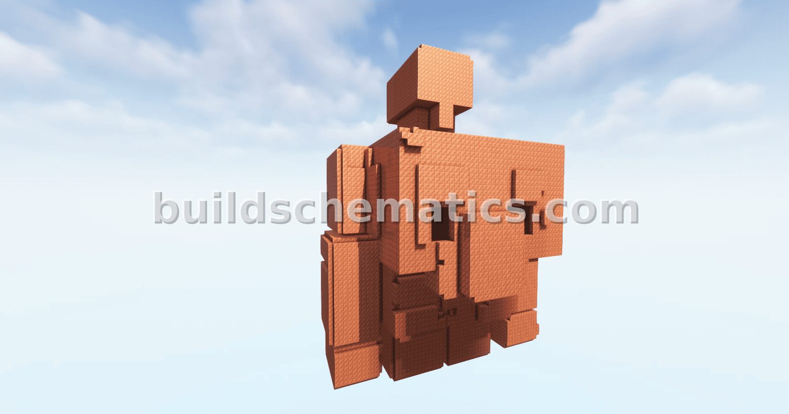 Large Copper Golem Statue 3D Minecraft Schematic