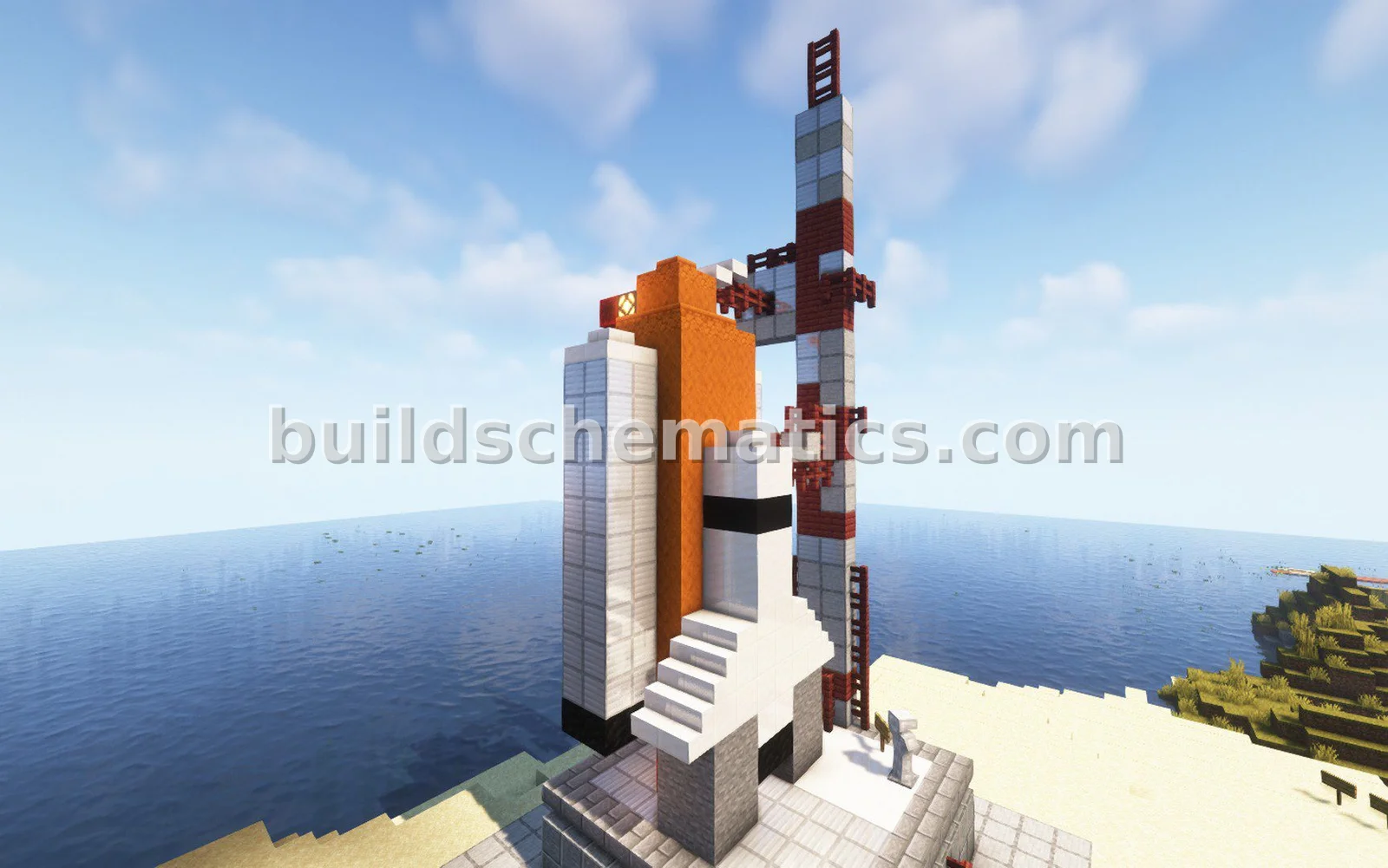 Modern Space Shuttle and Moon Display — view 3