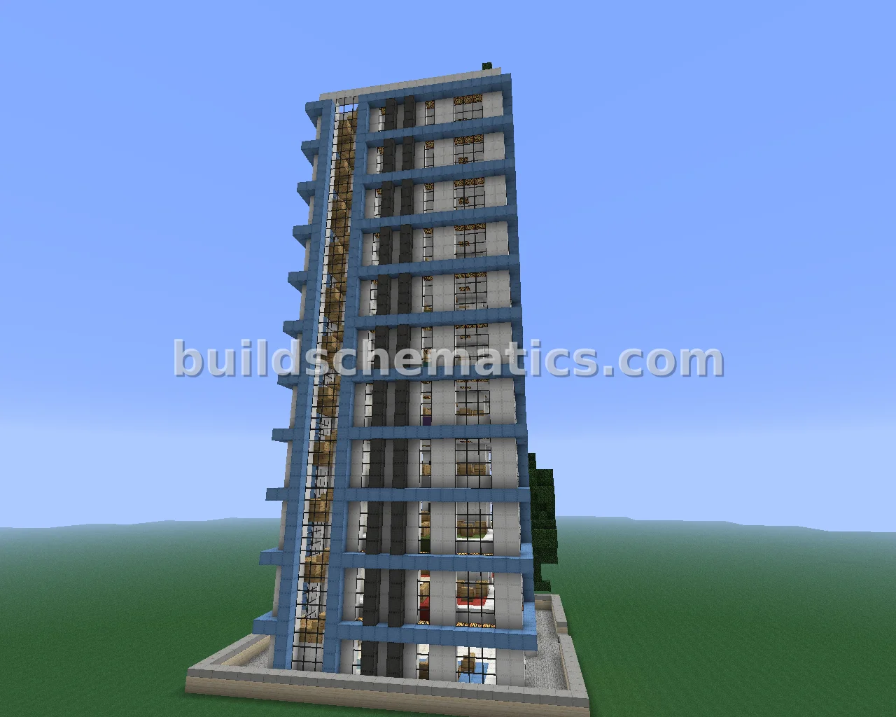 Modern Residential Tower with House Interior — view 2