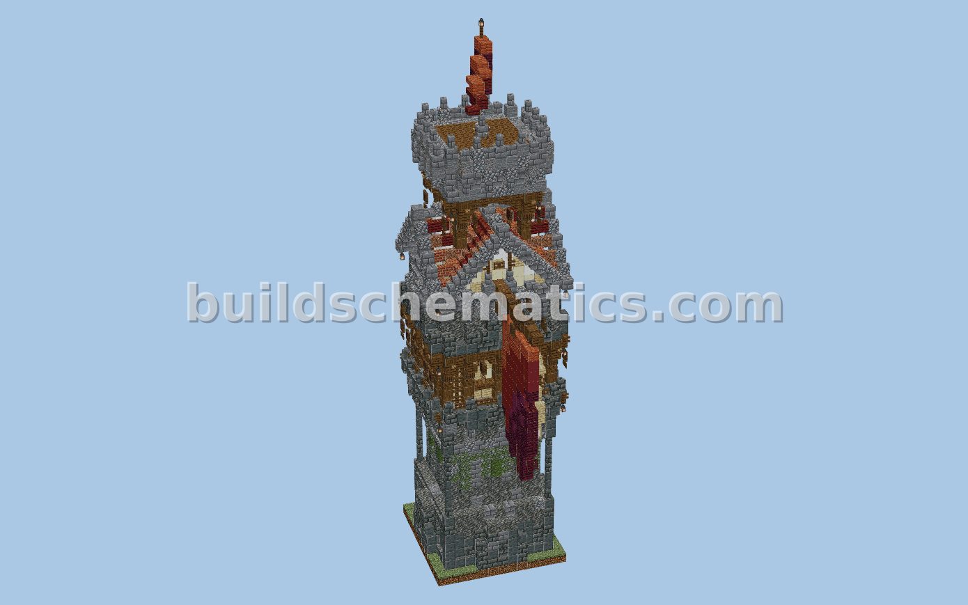 Medieval Tower With Flag