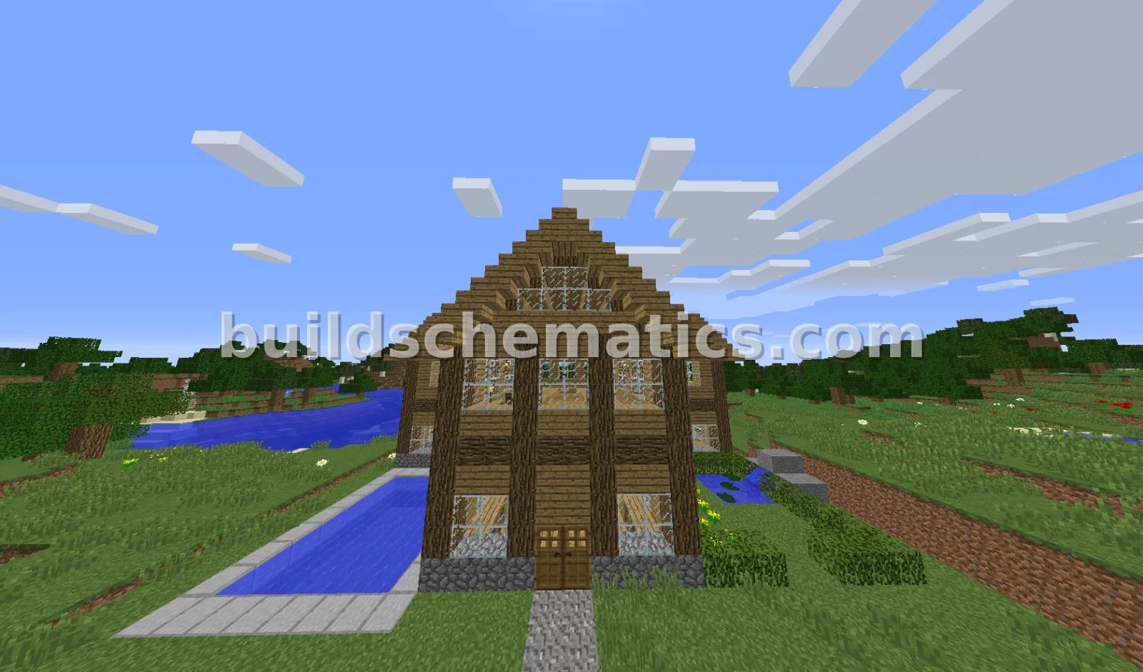 Large Wooden House with Pool and Garden