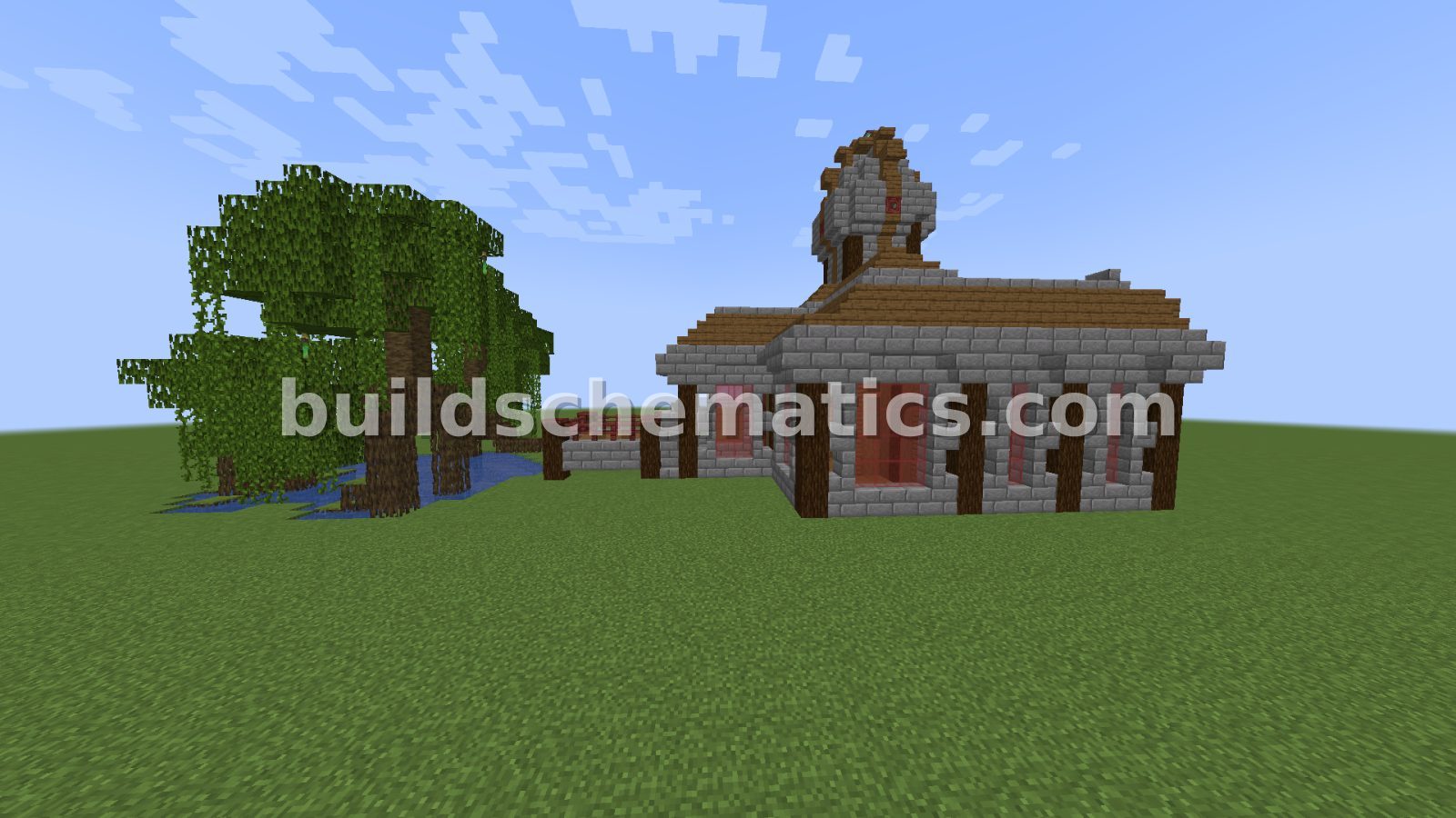 Mysterious Witch House With Pond And Tower — view 3