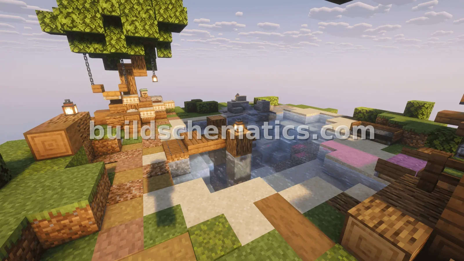 Server Spawn With Shops and Lake — view 2