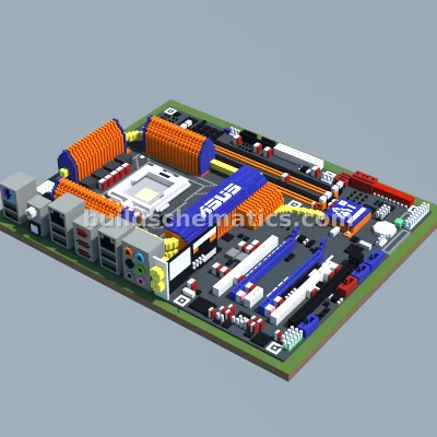 ASUS P5E3 Premium Motherboard Pixel Art