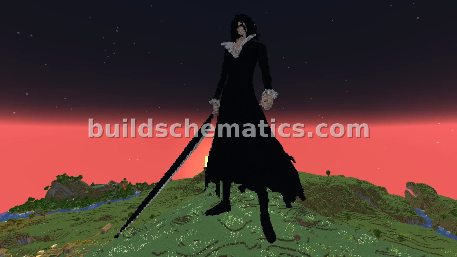 Zangetsu Bleach Statue – Large Scale Minecraft Build — view 3