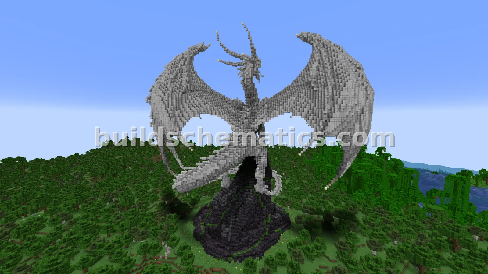Alabaster Dragon Statue - Large Minecraft Sculpture — view 5