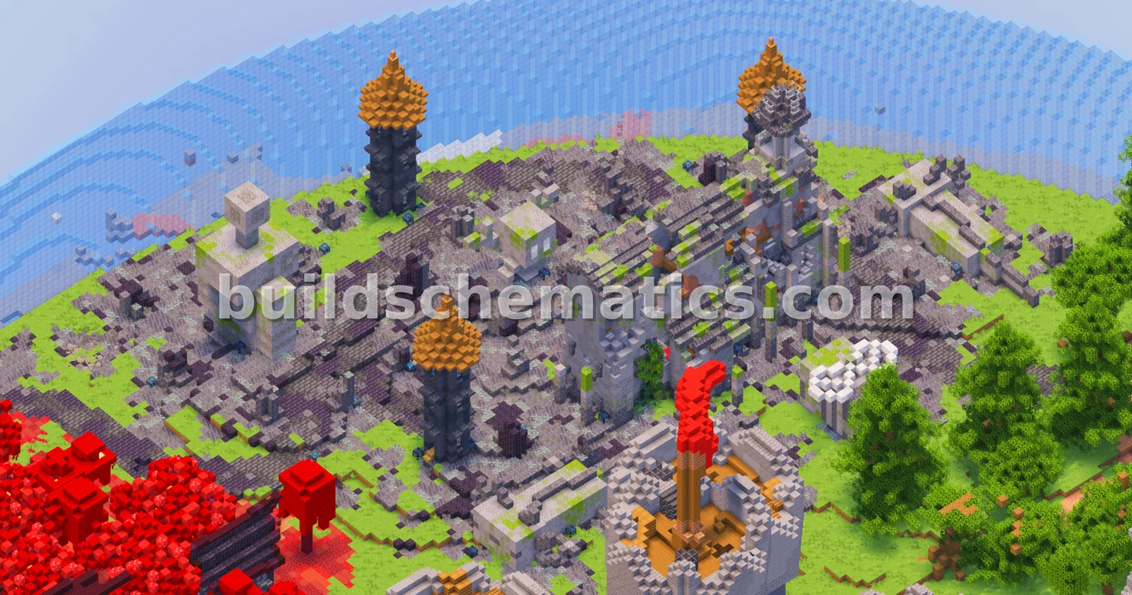 Four Biomes City 250x250 Blocks Medieval Castle — view 4