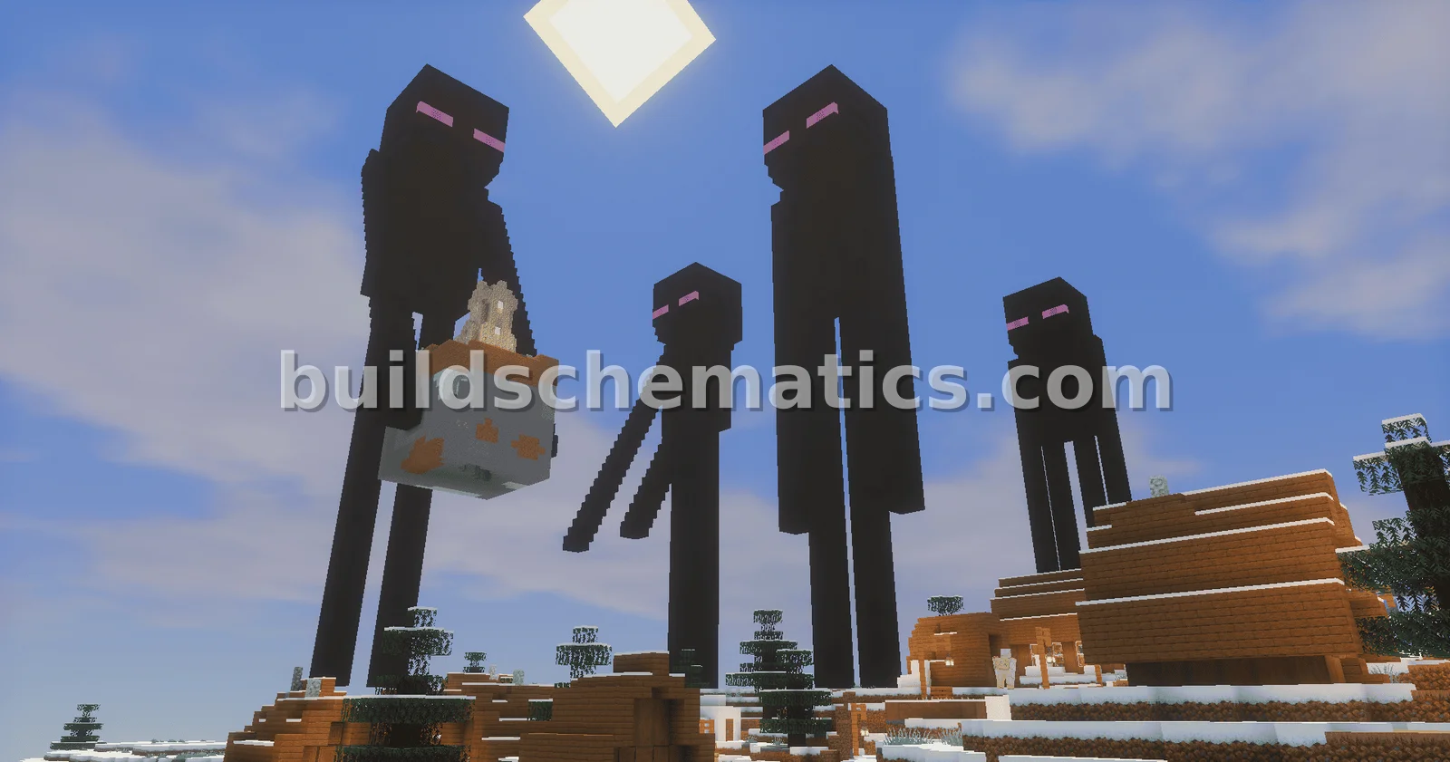 Enderman Statue With Block