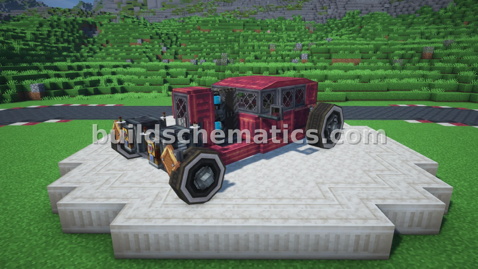 Crimson Hot Rod Vehicle
