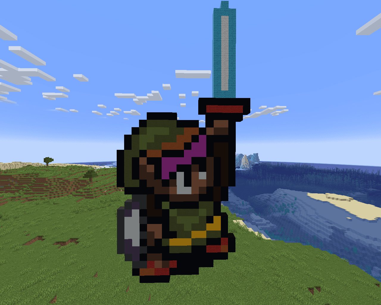 Zelda Link Master Sword Pixel Art