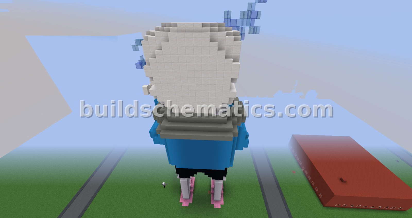 Sans Undertale Minecraft Statue — view 4