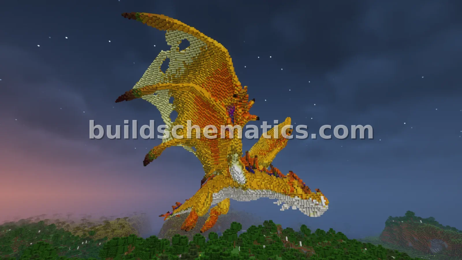 Yellow Wyvern Dragon Statue — view 2