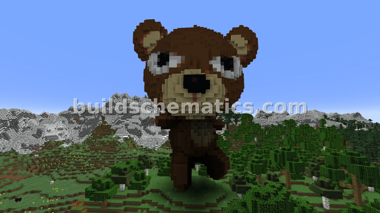Minecraft Bear Statue Large Sculpture