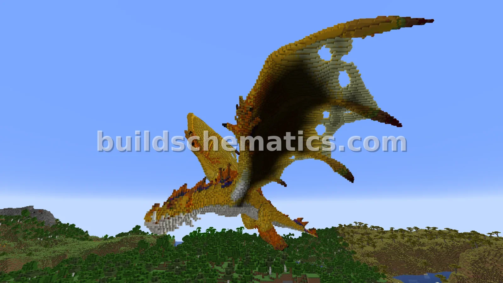 Yellow Wyvern Dragon Statue