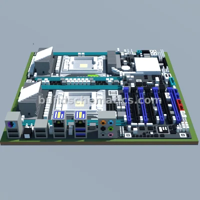 ASUS Z9PE-D8 WS Motherboard Pixel Art — view 3